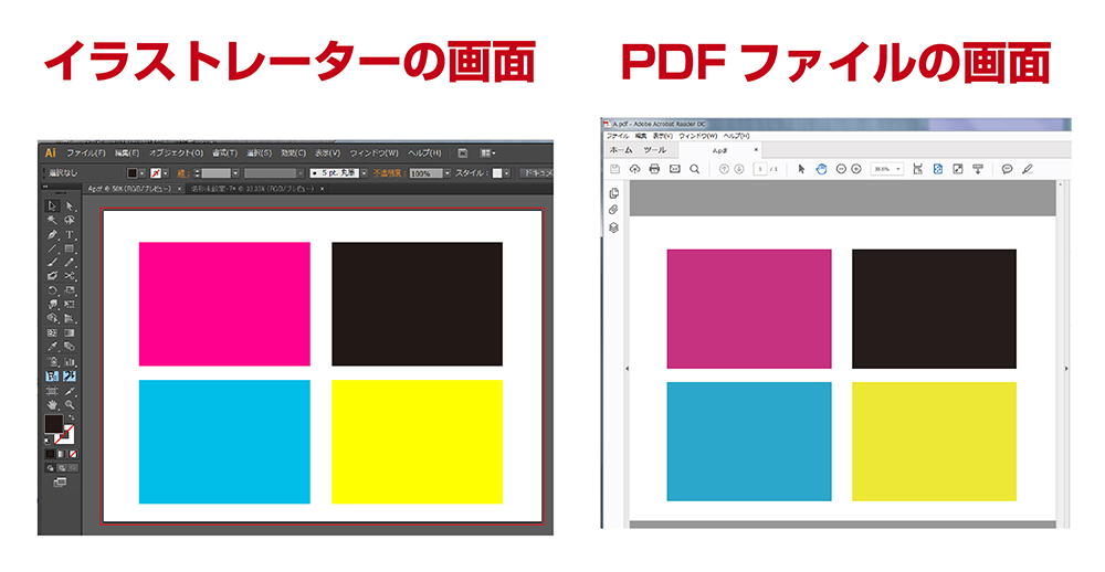 Illustratorでデータ作成 Pdfファイルで保存すると色味が変わる