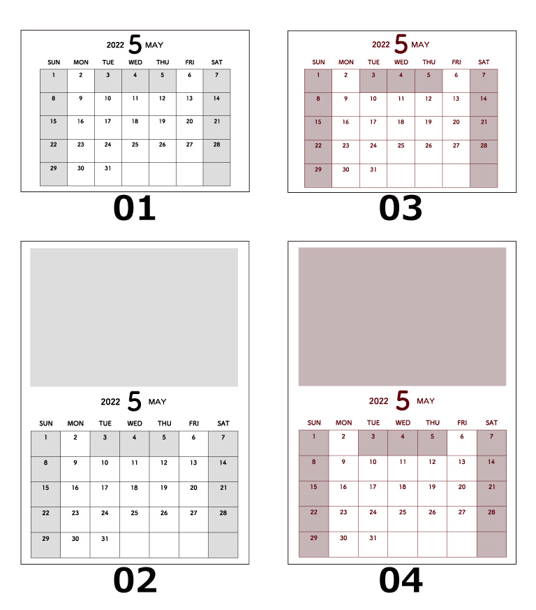 5月のカレンダー見本