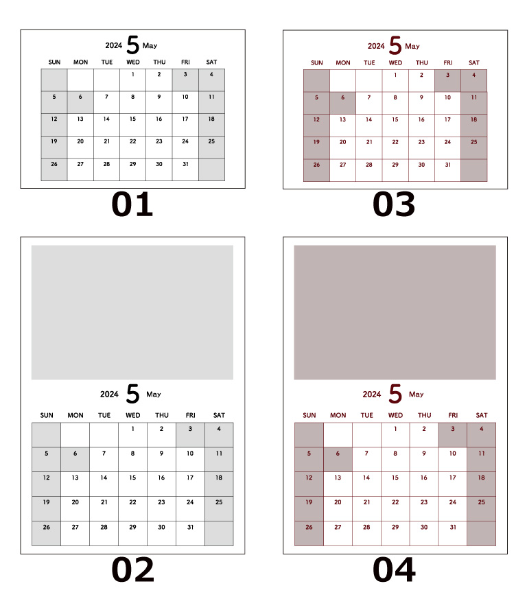 5月カレンダー見本