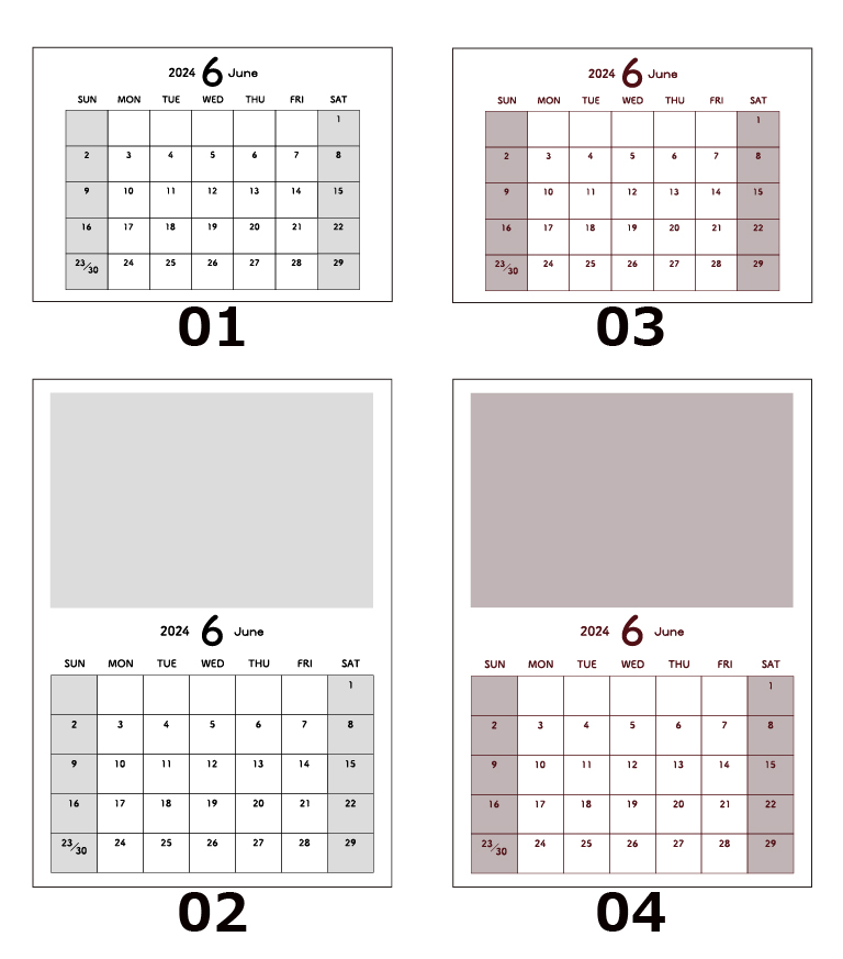 6月カレンダー見本
