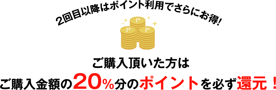 大判印刷ならポイント利用でさらにお得！ご購入頂いた方はご購入金額の20%分のポイントを必ず還元！