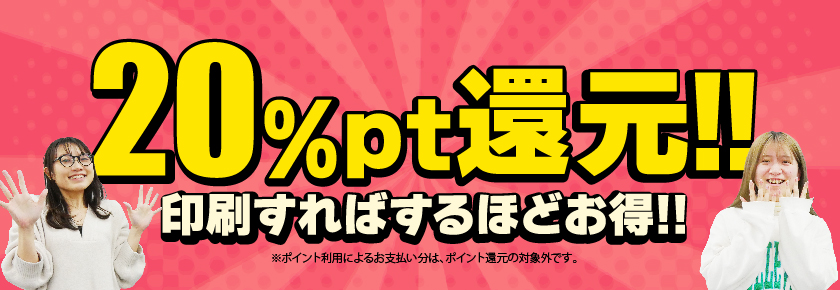 20%ポイント還元!!